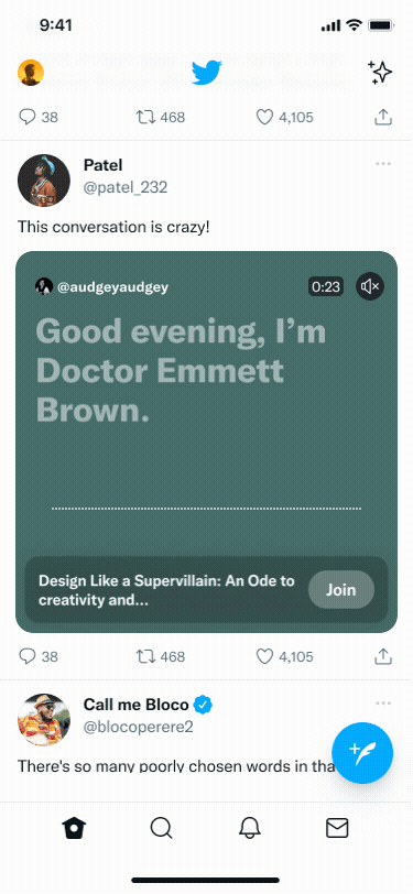 Published clip shared in the timeline
