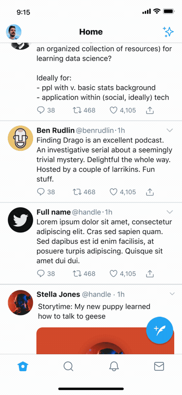 Voice Tweet objects in the timeline